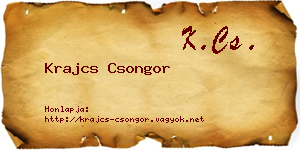 Krajcs Csongor névjegykártya